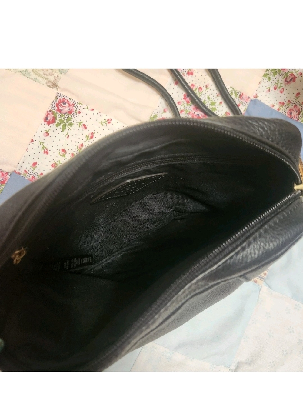 Vtg Fossil Black Pebbled Cowhide Leather Crossbody Shoulder Bag Classic 8x6x3 - Picture 12 of 16